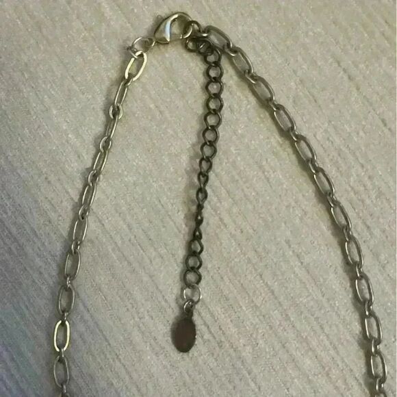 Charm necklace with multi earth semi precious stones and beads bronze tone - Picture 5 of 6